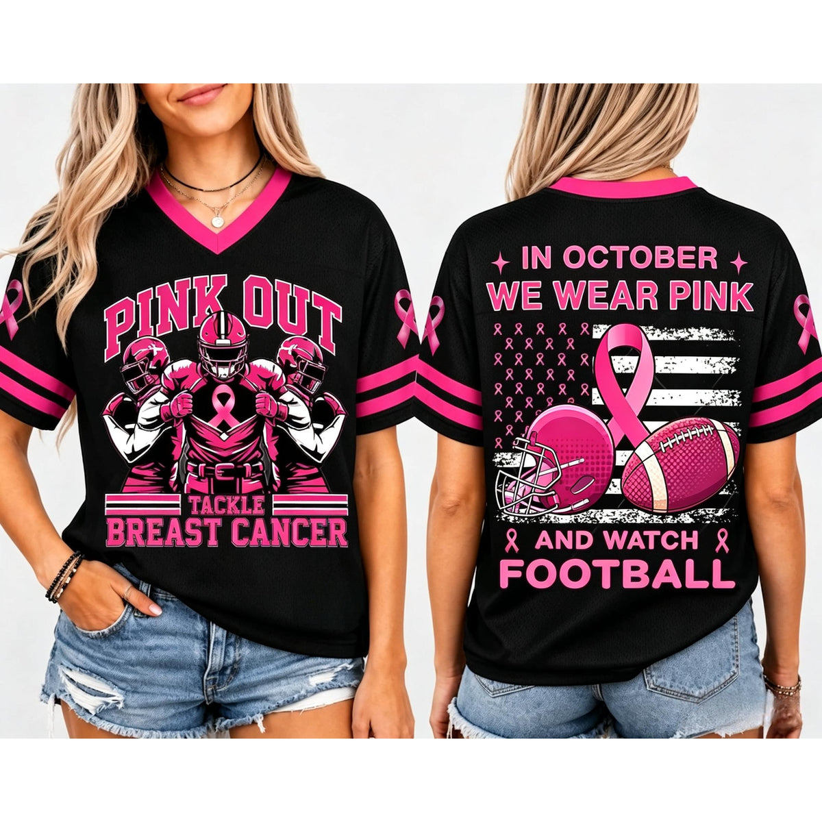 Black breast cancer awareness jersey