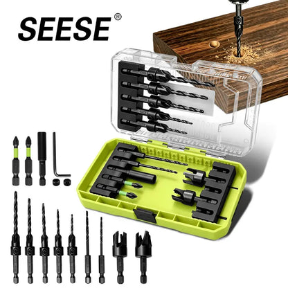SEESE 15-Piece Countersink Drill Bit Set — source product view 1