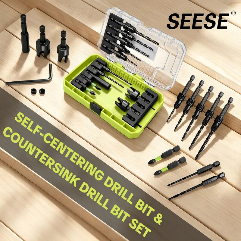 SEESE 15-Piece Countersink Drill Bit Set — source product view 6
