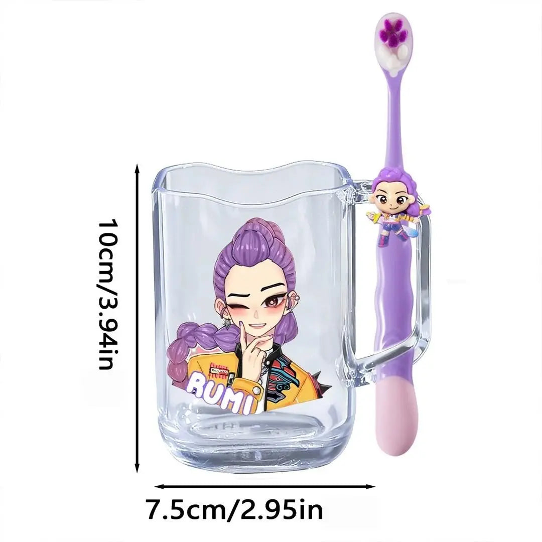Cartoon-Print Rinsing Cup and Toothbrush Set — detail view 1