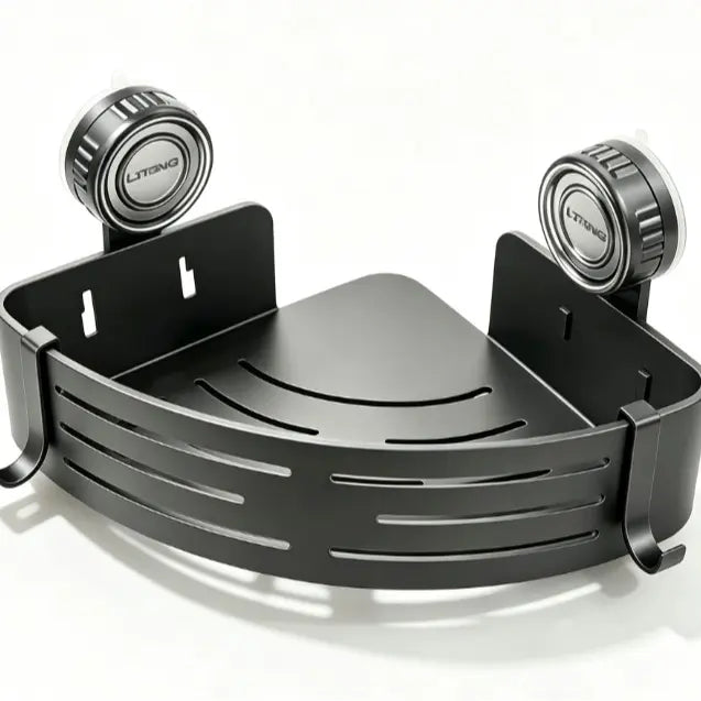 Single Corner Shower Shelf with Suction Mounts — product view