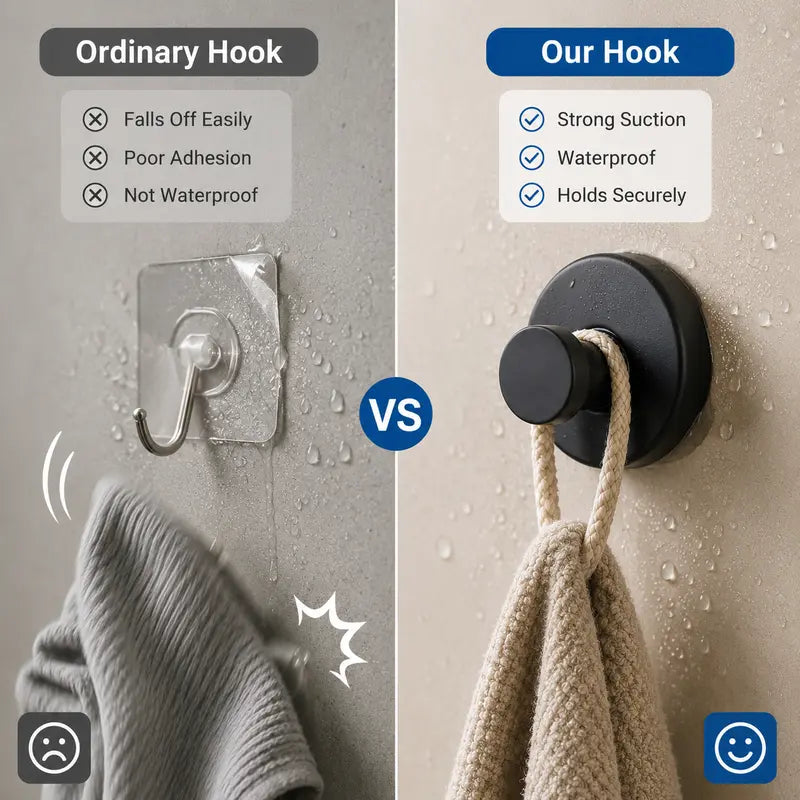 Black Adhesive Wall Hooks, Three-Piece Set — detail view 1
