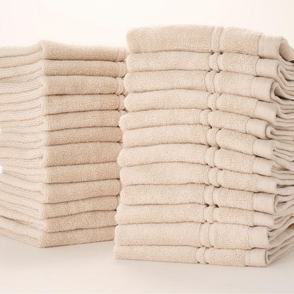 Home Reflections Cotton Washcloths, Oatmeal 24-Piece Set — product view