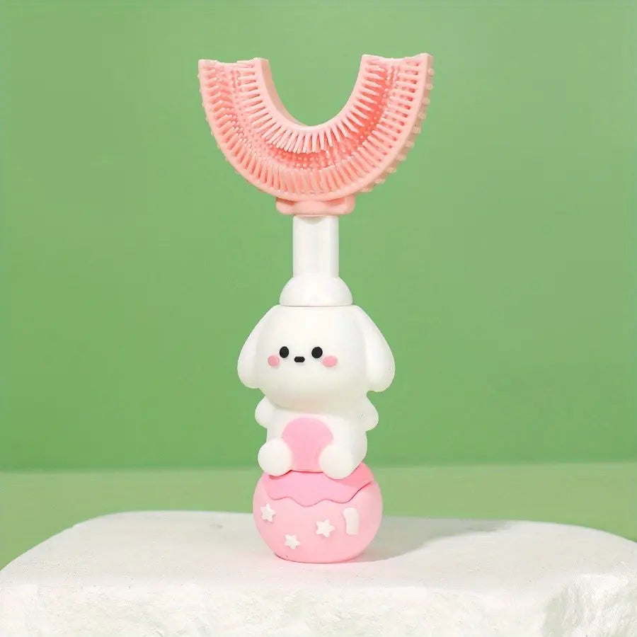 Dog-Handle U-Shaped Children's Toothbrush — detail view 1