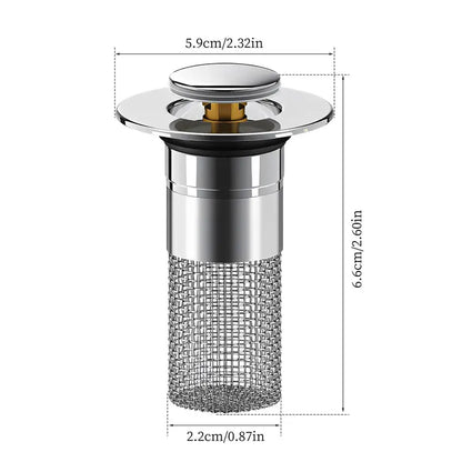 Pop-Up Sink Drain Stopper with Filter Basket — detail view 1