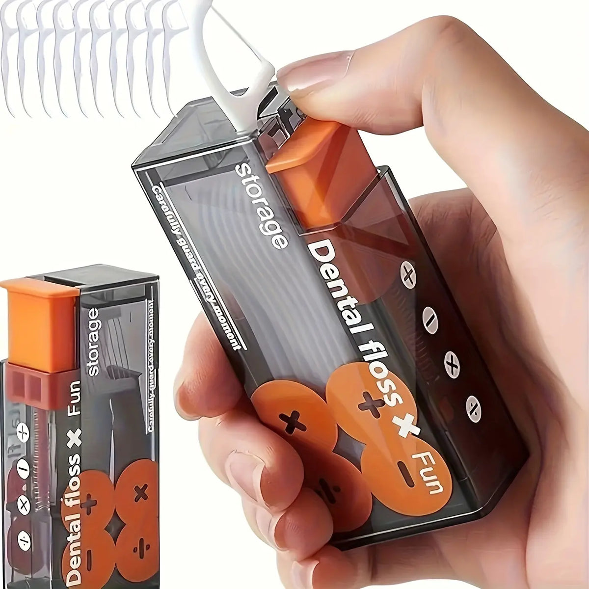 Portable Pop-Up Floss Pick Dispenser Case — product view
