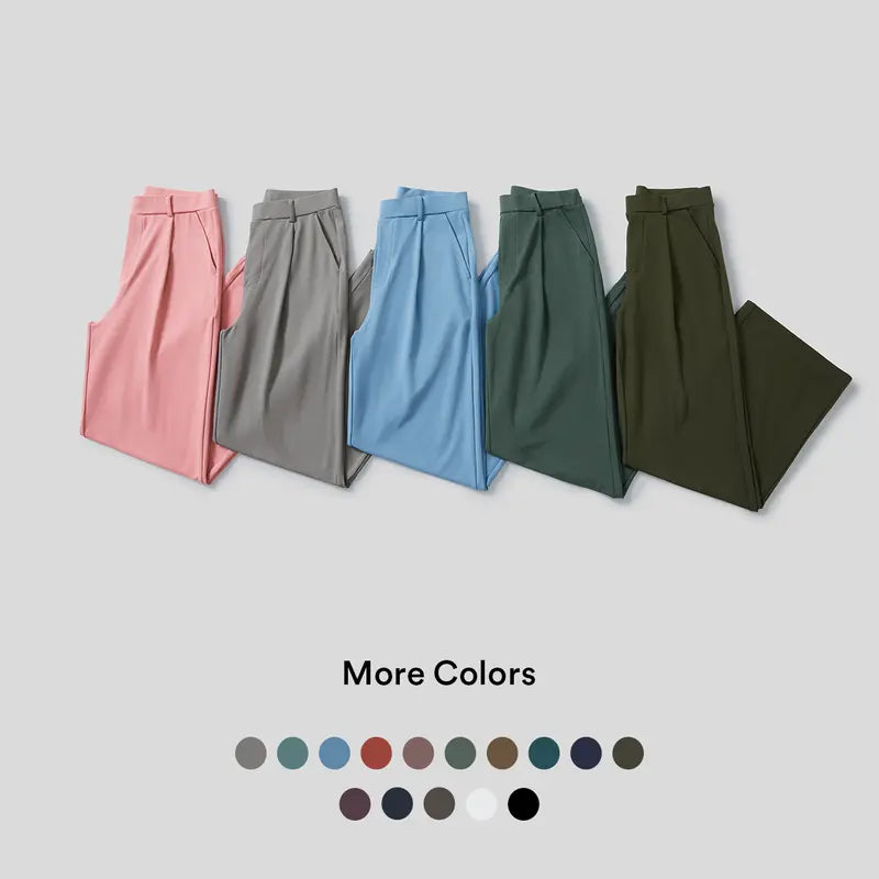 High-Waist Four-Way Stretch Work Pants — Deep Red Grey - original gallery 7