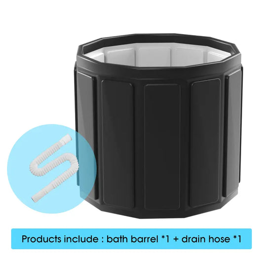 Black Foldable Portable Bathtub, 27.55 by 26 Inches — product view