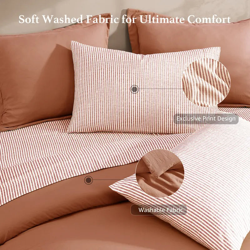 Pocket-Detail Microfiber Comforter Bedding Set - original gallery 7