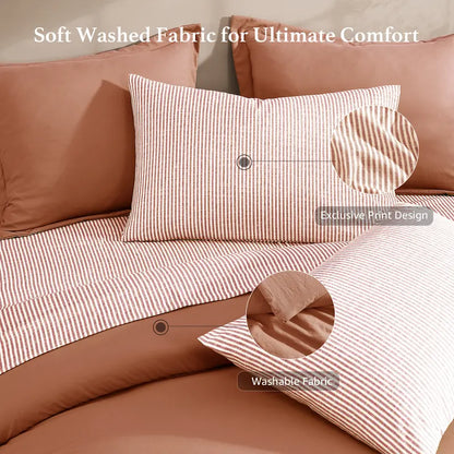 Pocket-Detail Microfiber Comforter Bedding Set - original gallery 7
