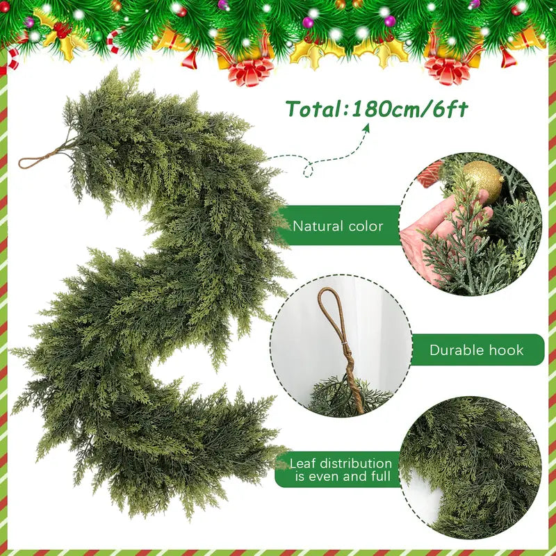Real-Touch Artificial Cedar Garlands — 2 × 6 ft - original gallery 3