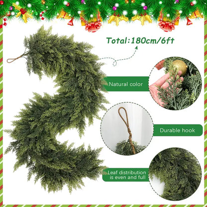 Real-Touch Artificial Cedar Garlands — 2 × 6 ft - original gallery 3