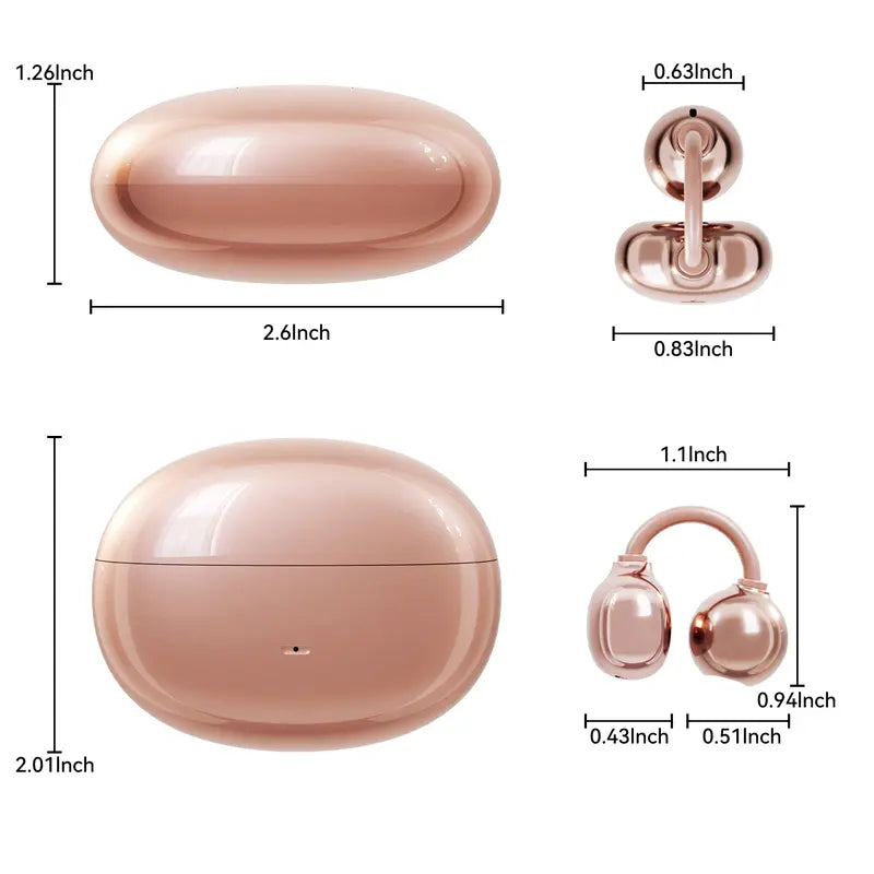 Rose Gold Open-Ear Clip Wireless Earbuds - original gallery 4