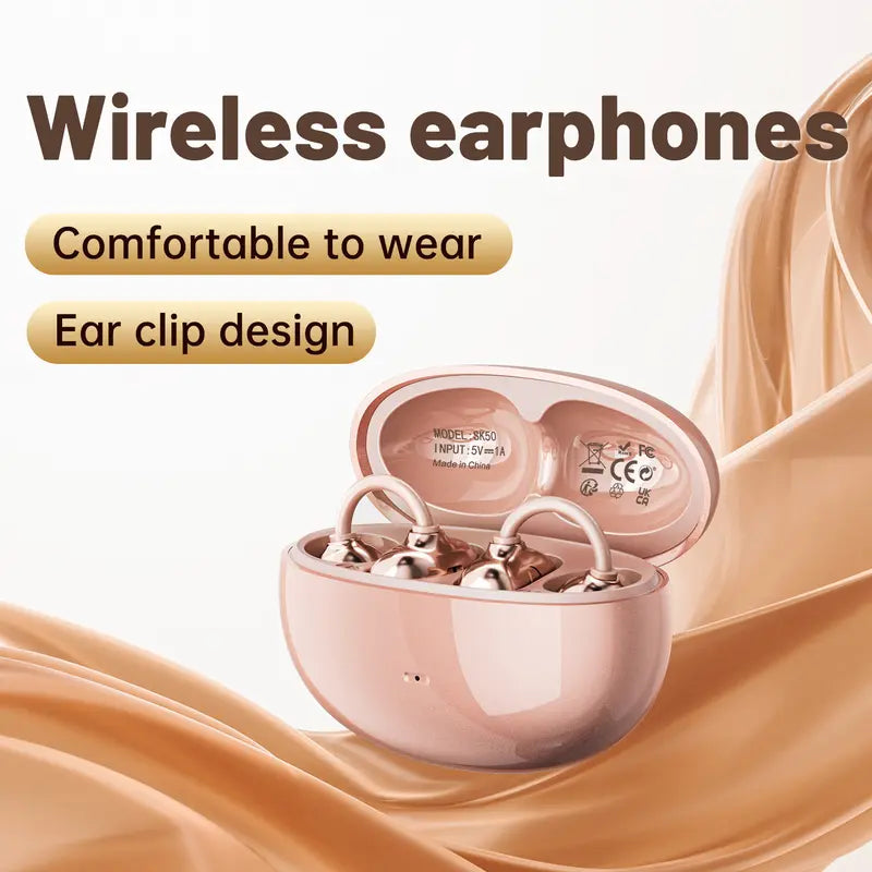 Rose Gold Open-Ear Clip Wireless Earbuds - original gallery 3