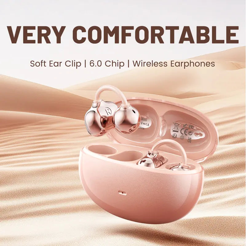 Rose Gold Open-Ear Clip Wireless Earbuds - original gallery 1