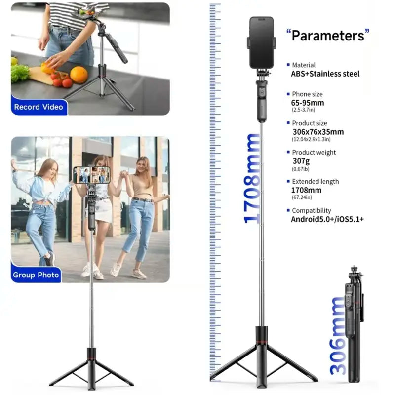 Adjustable Phone & Camera Tripod with Wireless Remote - original gallery 9