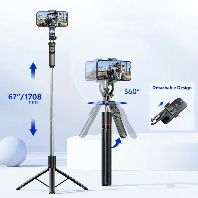 Adjustable Phone & Camera Tripod with Wireless Remote - original gallery 3