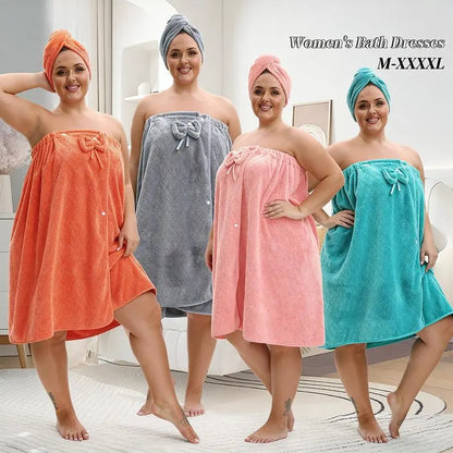 Adjustable Bath Wrap and Shower Cap Set, M-XXL — detail view 1