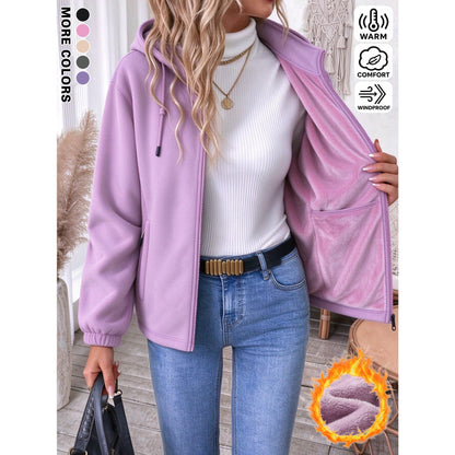 Women plush fleece jacket gallery 2