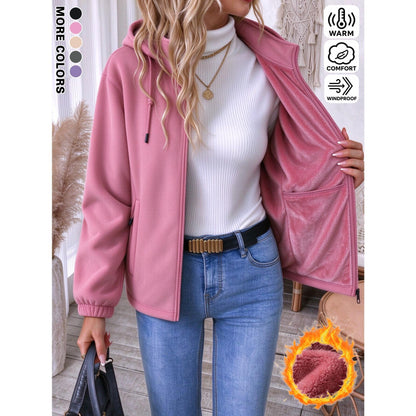 Women plush fleece jacket gallery 1