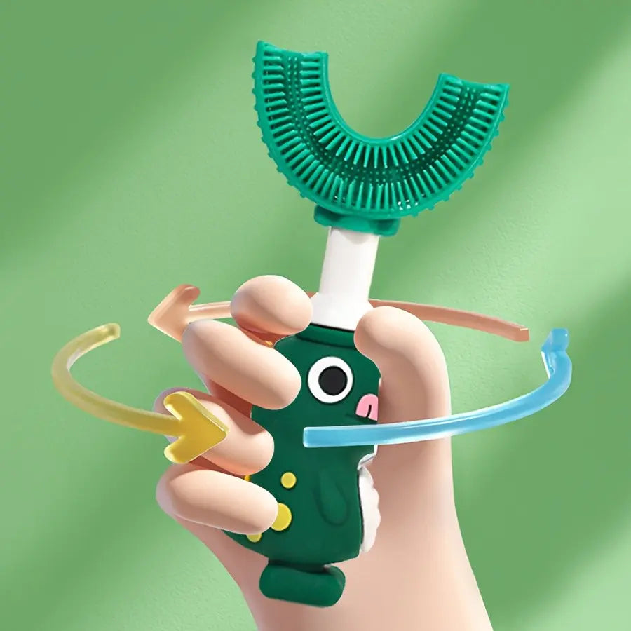 Dinosaur-Handle U-Shaped Children's Toothbrush — detail view 1