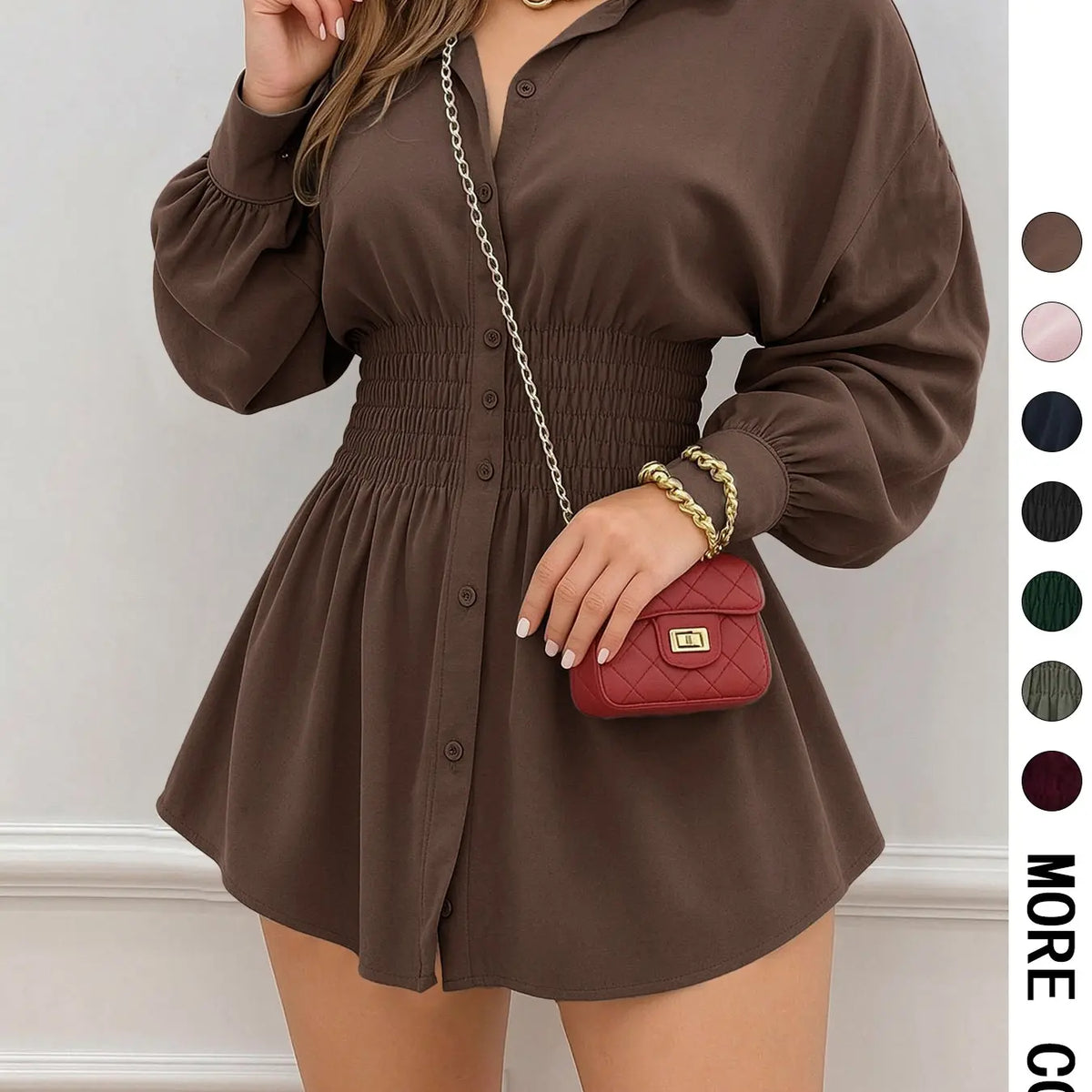 Zip-Front Long-Sleeve Peplum Shirt - original gallery 6