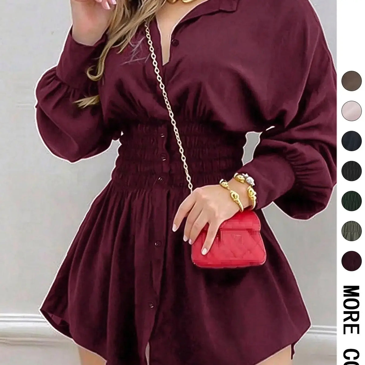 Zip-Front Long-Sleeve Peplum Shirt - original gallery 1
