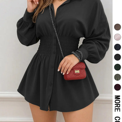 Zip-Front Long-Sleeve Peplum Shirt - original gallery 2