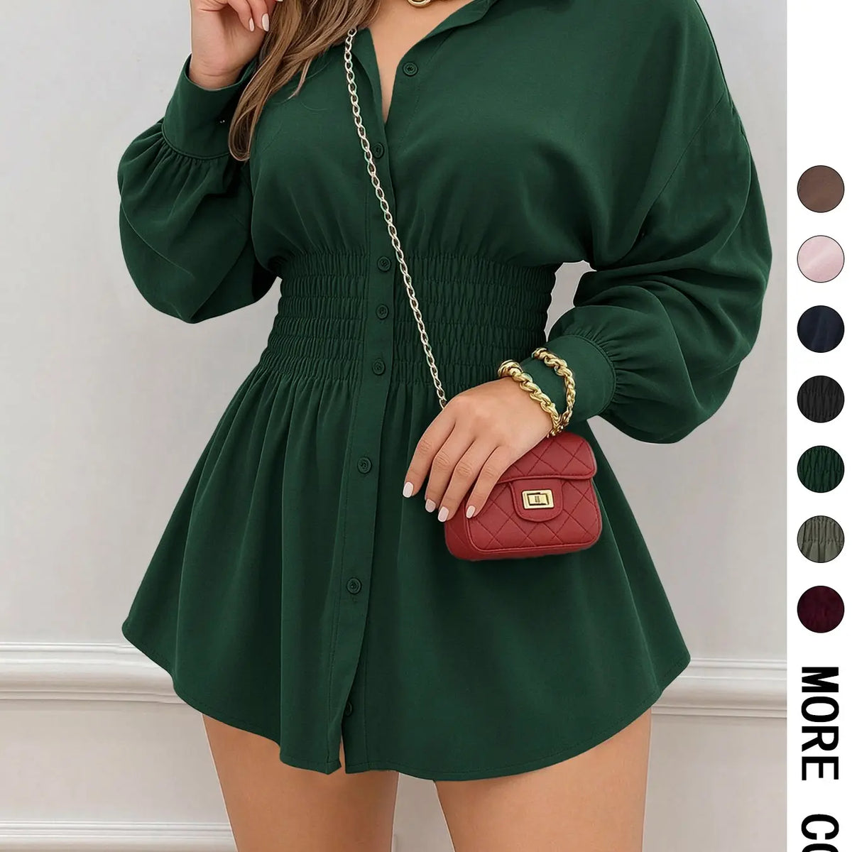 Zip-Front Long-Sleeve Peplum Shirt - original gallery 7