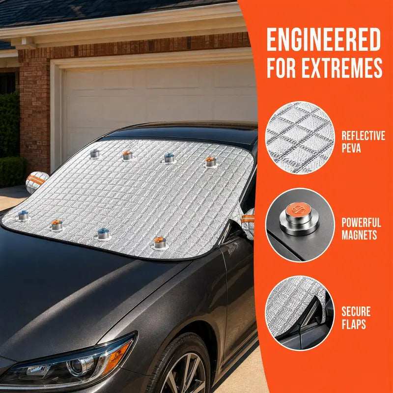 Quilted Windshield Cover with Mirror Sleeves — 2 Pack - original gallery 4