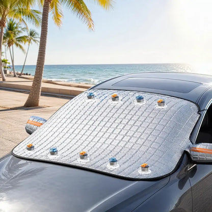 Quilted Windshield Cover with Mirror Sleeves — 2 Pack - original gallery 8