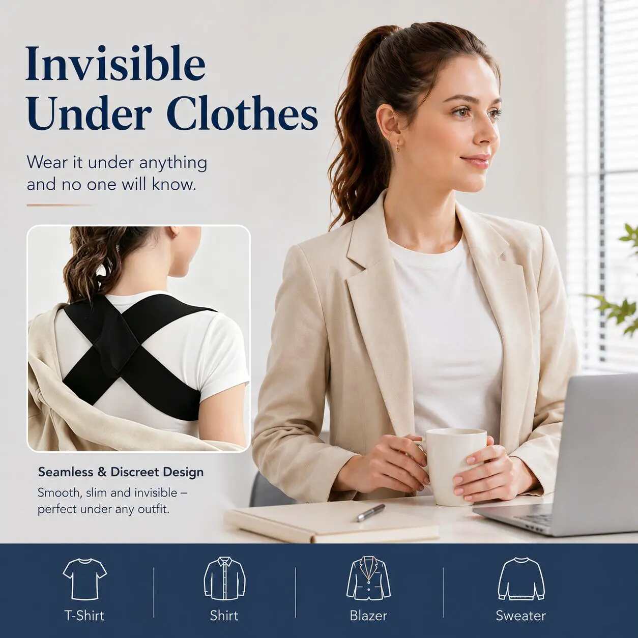 Ergonomic Elastic Posture Support Straps for Men & Women