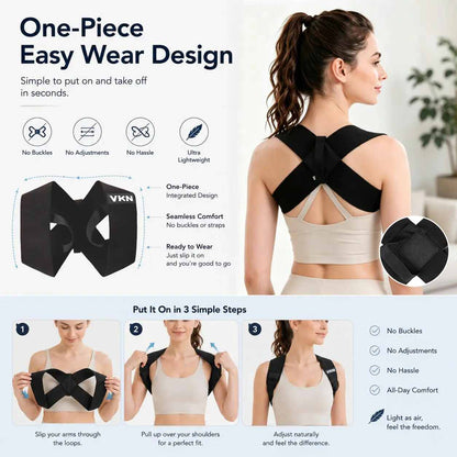 Ergonomic Elastic Posture Support Straps for Men & Women