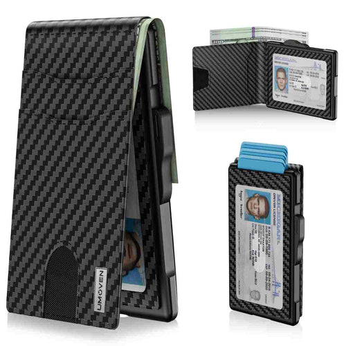 Pop-Up Minimalist Leather Wallet – RFID Blocking & Instant ID Window
