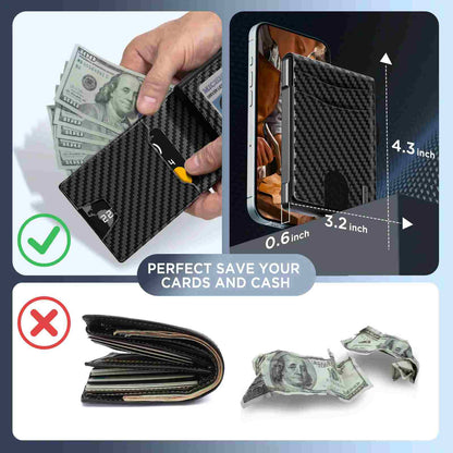 Pop-Up Minimalist Leather Wallet – RFID Blocking & Instant ID Window