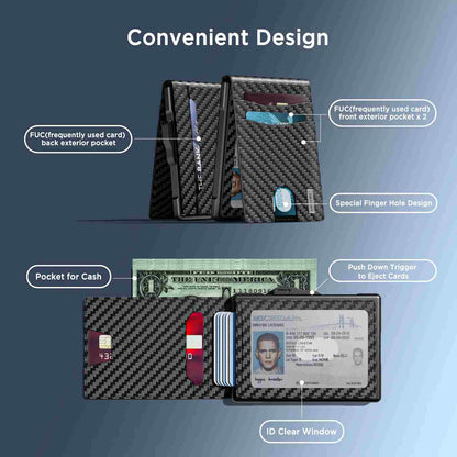 Pop-Up Minimalist Leather Wallet – RFID Blocking & Instant ID Window