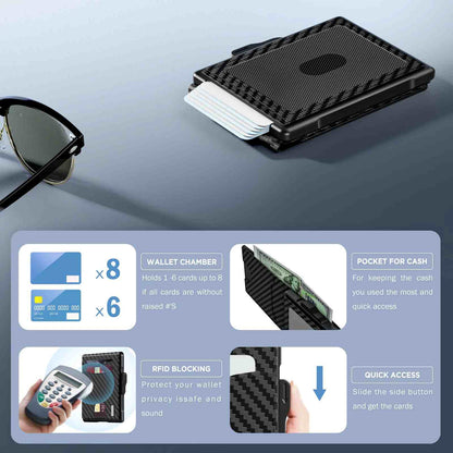 Pop-Up Minimalist Leather Wallet – RFID Blocking & Instant ID Window