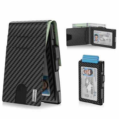 Pop-Up Minimalist Leather Wallet – RFID Blocking & Instant ID Window