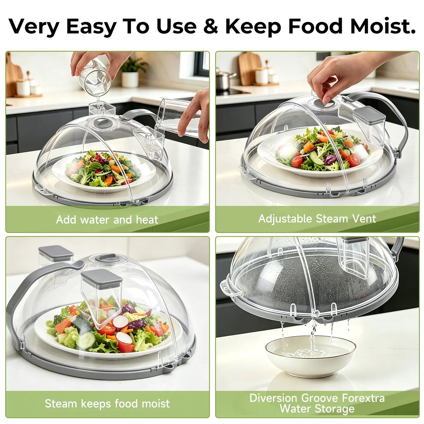 Collapsible Microwave Splatter Cover & Food Steamer Guard